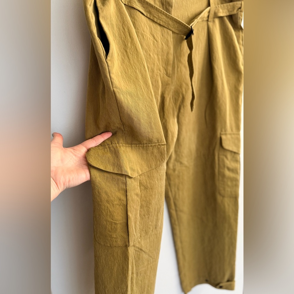 Rag & Bone Tilda Belted Cargo Pant Olive Green Sz 10 Gorpcore Earthy Rustic - Picture 6 of 15